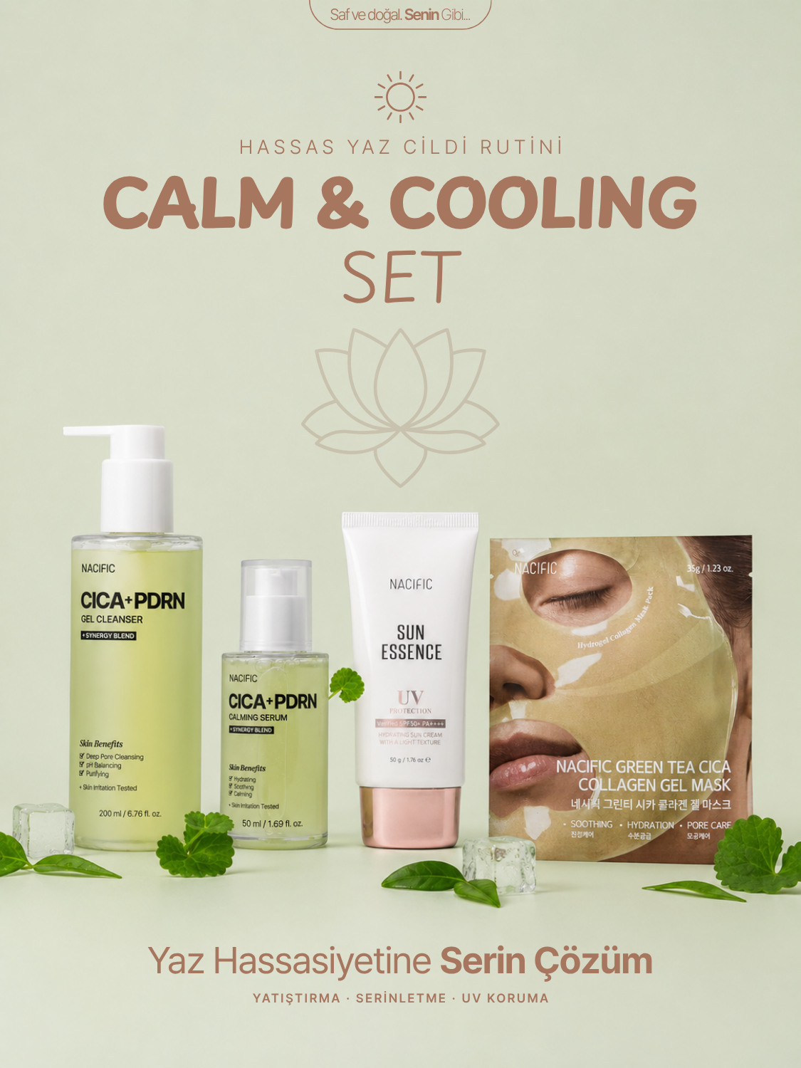 🌿 SUMMER CALM & COOLING SET (Hassas Yaz Cildi Rutini)