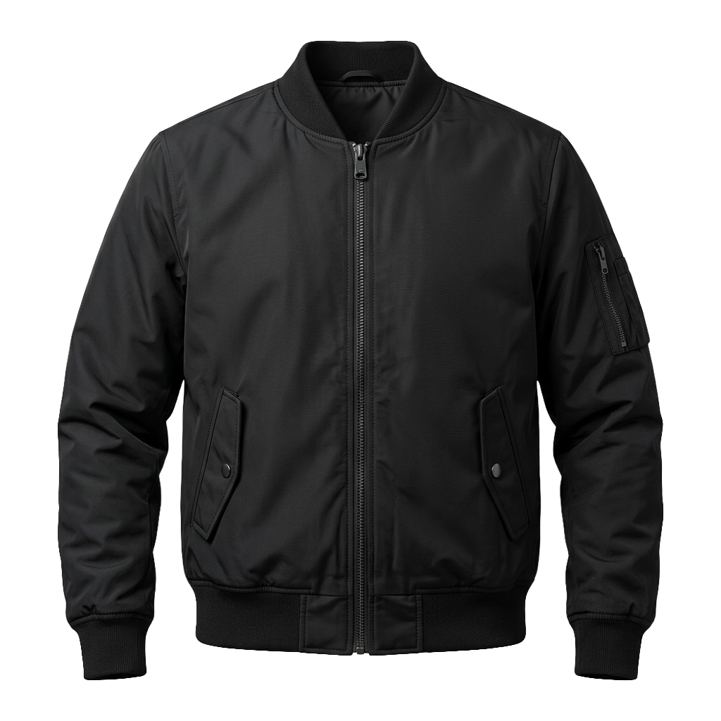 Lightweight Bomber Jacket in Black
